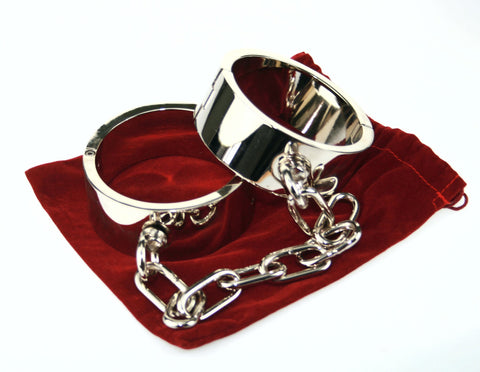 Heavy Steel Ankle Shackles Restraints with Chain (Style 4)