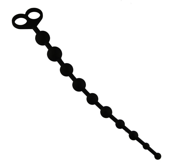 Long Black Silicone Anal Beads