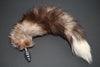 Pre-made Ready to Ship Real Fur Fox Tail with Small Ribbed Metal Butt Plug (63)