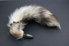 Pre-made Ready to Ship Real Fur Fox Tail with Small Ribbed Metal Butt Plug (66)