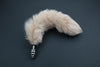 Pre-made Ready to Ship Real Fur Fox Tail with Small Ribbed Metal Butt Plug (6)