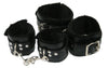 Black PVC Fur-lined Wrist and Ankle Restraints with Locking Buckle (Style 4)