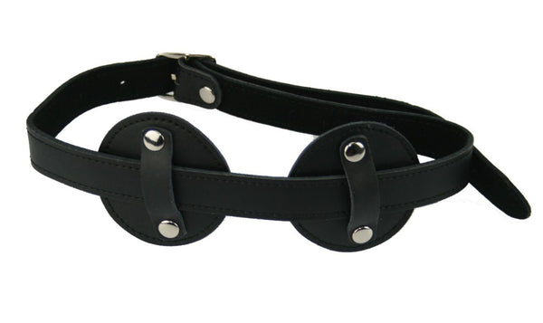 Leather Blindfold with Adjustable Eye Pieces