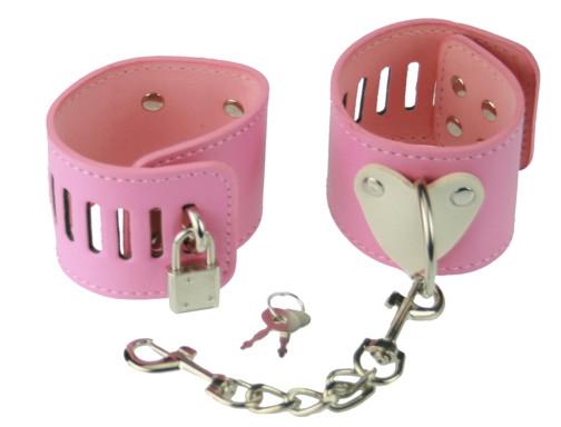 Pink PVC Heart Wrist Restraints (Style 3)