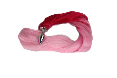 Cotton Candy Pony Tail Butt Plug Synthetic Tail (3)
