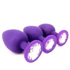 Purple Silicone Tulip Jewel Butt Plug Training Kit