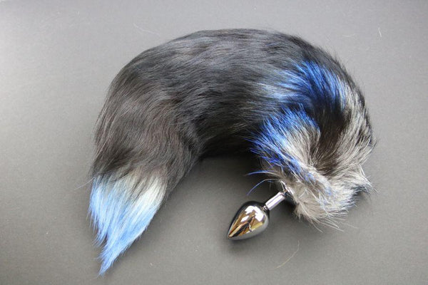 Pre-made Ready to Ship Real Fur Fox Tail with Medium Metal Butt Plug (15)