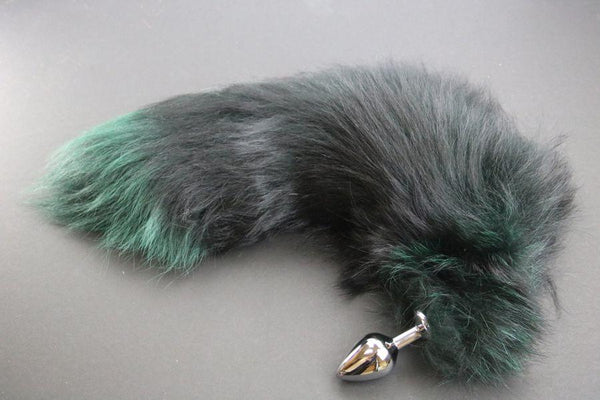 Pre-made Ready to Ship Real Fur Fox Tail with Medium Metal Butt Plug (33)