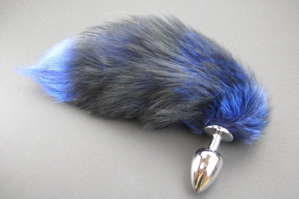 Pre-made Ready to Ship Real Fur Fox Tail with Large Metal Butt Plug (9)