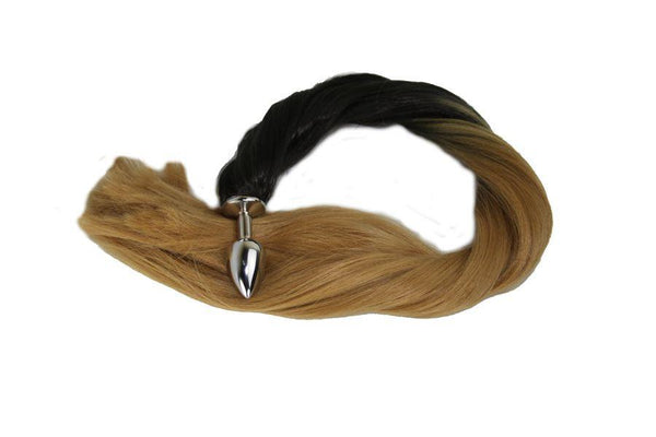 Golden Pony Tail Butt Plug Synthetic Tail (5)