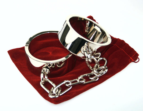 Heavy Steel Ankle Shackles Restraints with Chain (Style 4)