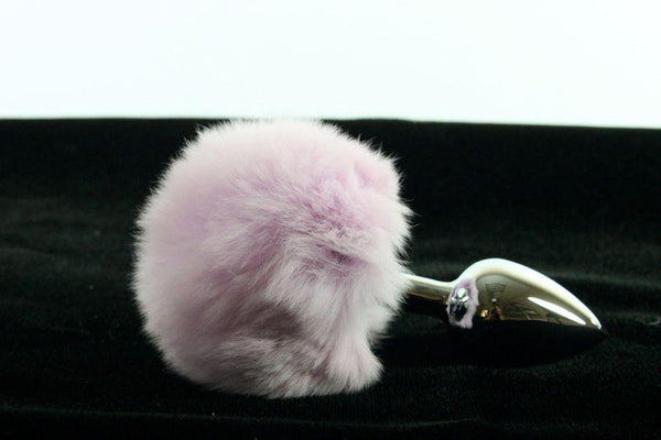 Soft and Sexy Real Fur LAVENDER Bunny Tail Butt Plug