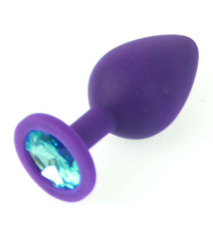 Medium Purple Silicone Jewel Butt Plug