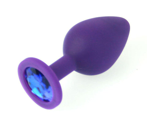 SALE Small Purple Silicone Jewel Butt Plug