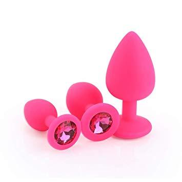 Pink Silicone Tulip Jewel Butt Plug Training Kit