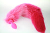 Sleek Pink Real Fur Tail with Silicone Butt Plug ( ST)