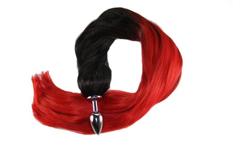Red Hot Pony Tail Butt Plug Synthetic Tail (15)