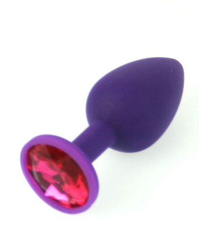 Small Purple Silicone Jewel Butt Plug