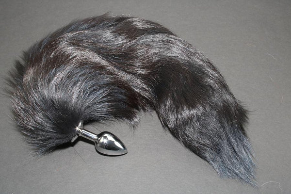 Pre-made Ready to Ship Real Fur Fox Tail with Small Metal Butt Plug (88)