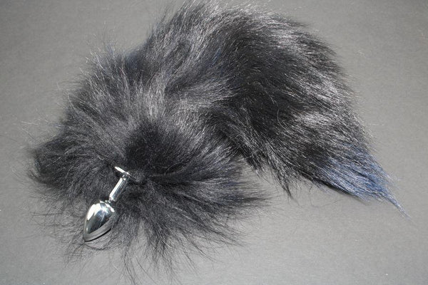 Pre-made Ready to Ship Real Fur Fox Tail with Small Metal Butt Plug (90)