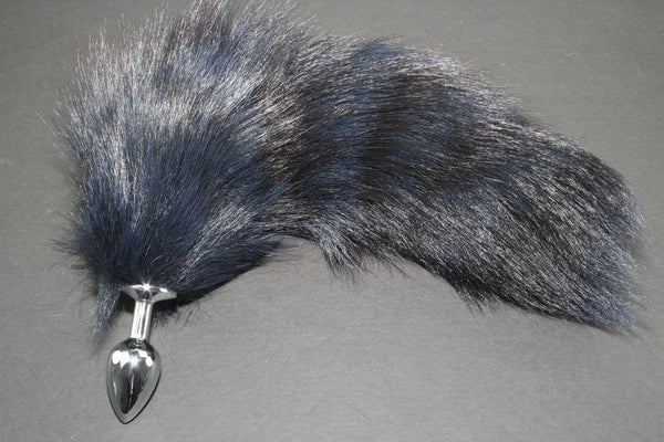 Pre-made Ready to Ship Real Fur Fox Tail with Small Metal Butt Plug (98)