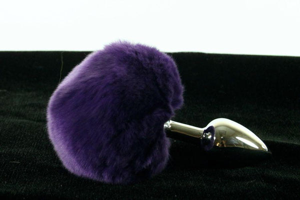 Soft and Sexy Real Fur VIOLET Bunny Tail Butt Plug