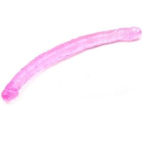 Long Clear Pink Double-Ended Dildo