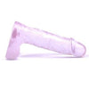 Realistic Short Cock-Shaped Clear Purple Dildo