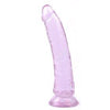 Realistic 8 inch Cock-Shaped Clear Purple Dildo