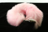 Long Faux Fur Baby Pink & Black Fox Tail or Kitty Tail Butt Plug