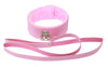 Pink PVC Fur-Lined Collar and Leash