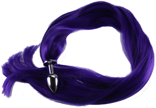 Purple Pony Tail Butt Plug Synthetic Tail (7)