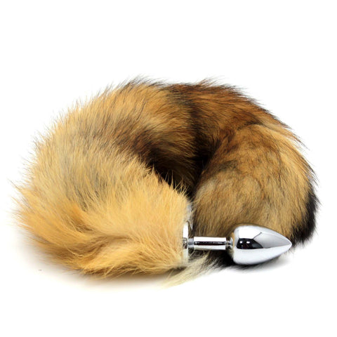 Red Fox Tail Butt Plug Real Fur
