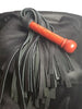Black Finished Leather Flogger with Red Wood Handle