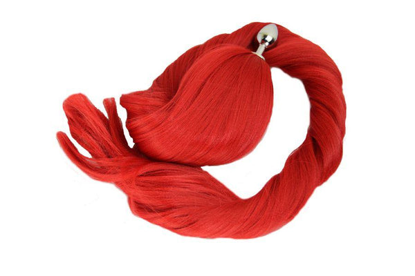 XL Scarlet Pony Tail Butt Plug Synthetic Tail (38)