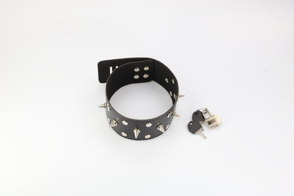 Tall Locking Spiked Collar  (Style 12)